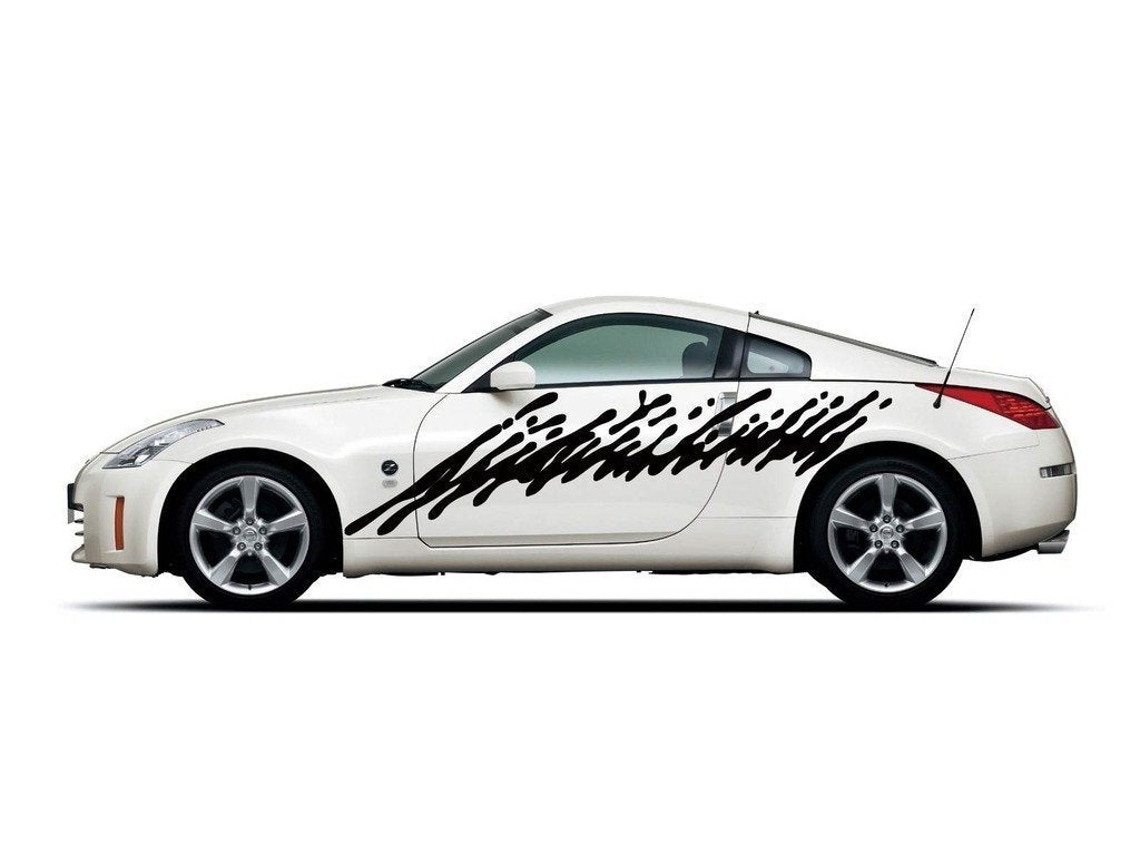 Picniva sty29 Racing Car Body Side Stripes Sticker Decal 2 Pcs