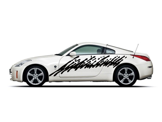 Picniva sty29 Racing Car Body Side Stripes Sticker Decal 2 Pcs