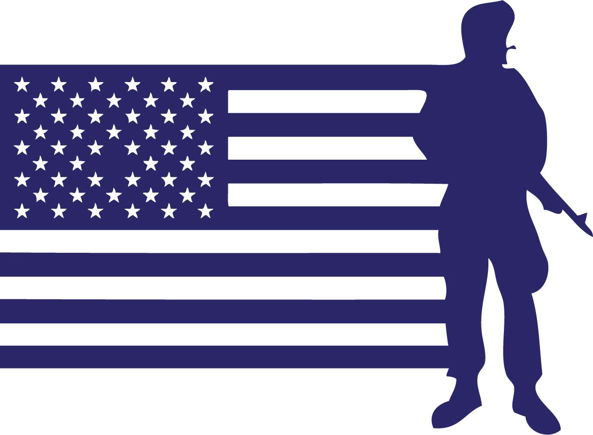 Decaltor Military Soldier Army Flag 5 in Vinyl Decal Laptop Bumper Wall