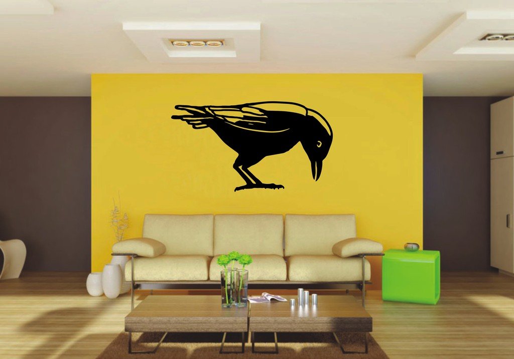 Picniva Raven Sty8 Vinyl Wall Decal, Approx 22 x 12.34 in, Removable