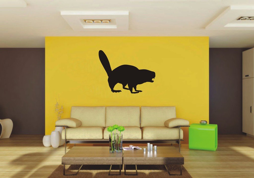 Picniva Beaver Sty6 Vinyl Wall Decal, Approx 22 x 16.8 in, Removable