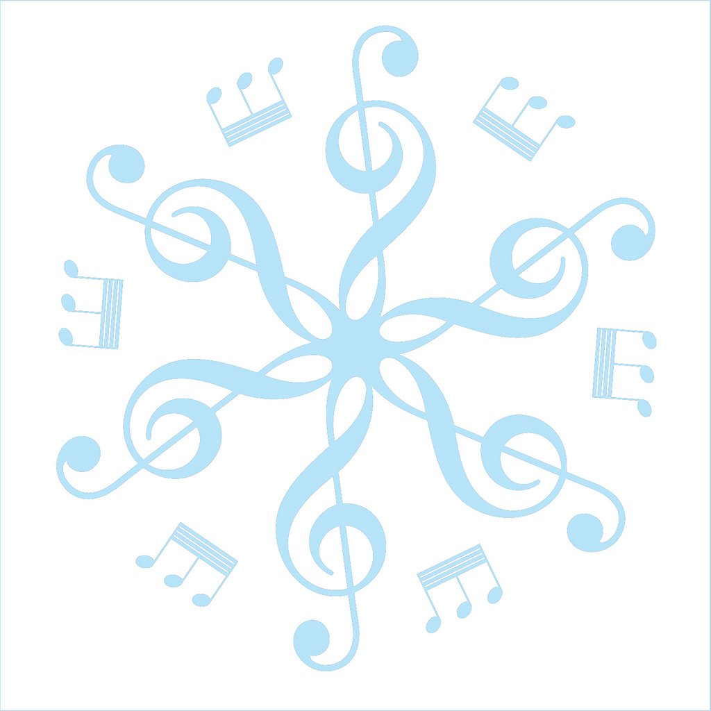 Picniva Six Treble Clefs Rosette Wall Decal for Musicians