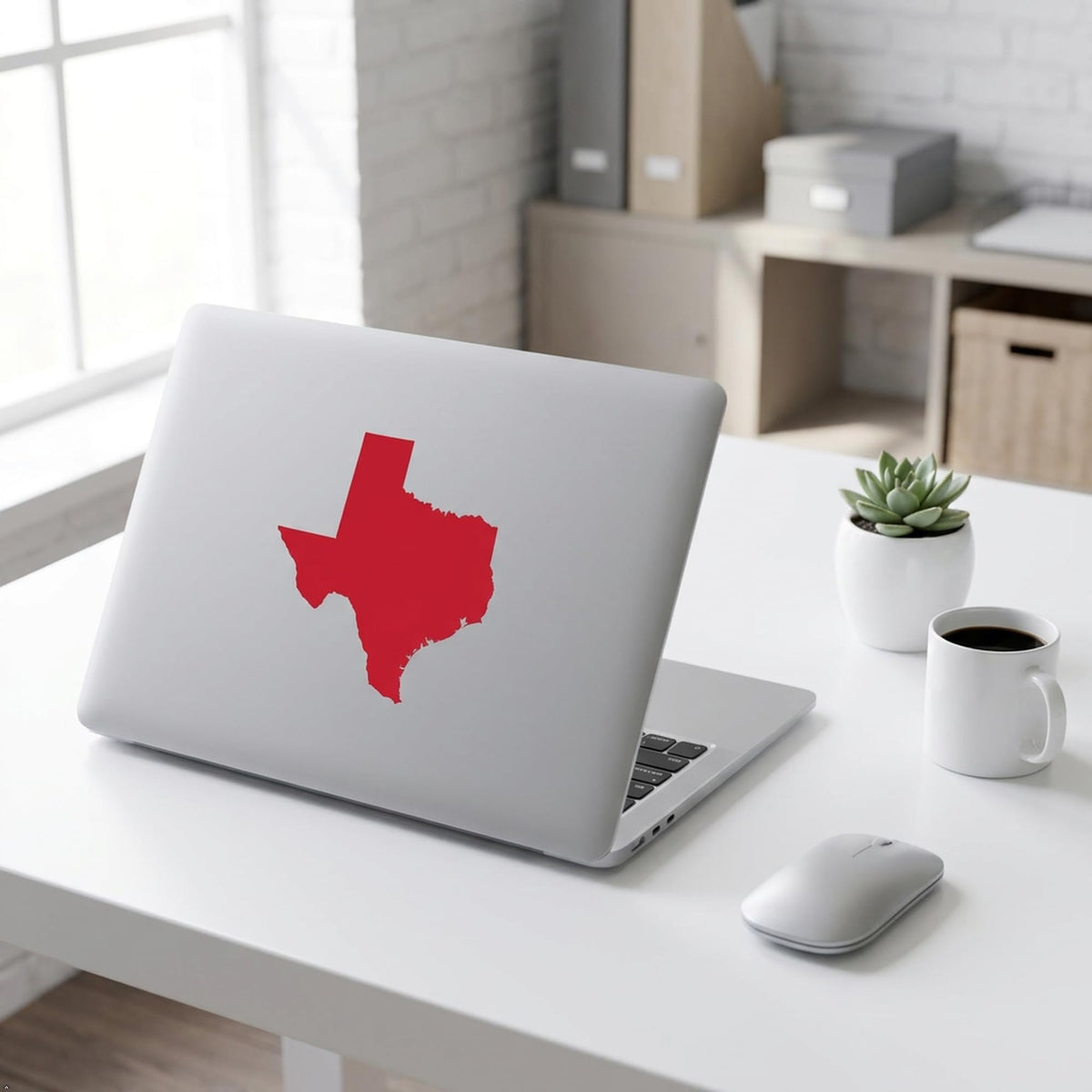 Picniva Red Texas Map Vinyl Decal Sticker for Car Window Laptop 3 Inch - Color: red - Size: 3 inches