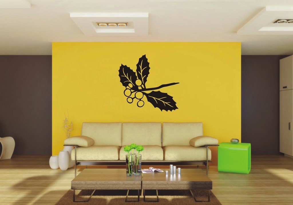 Picniva Holly Sty1 Vinyl Wall Decal, Approx 22 x 20.61 in, Removable