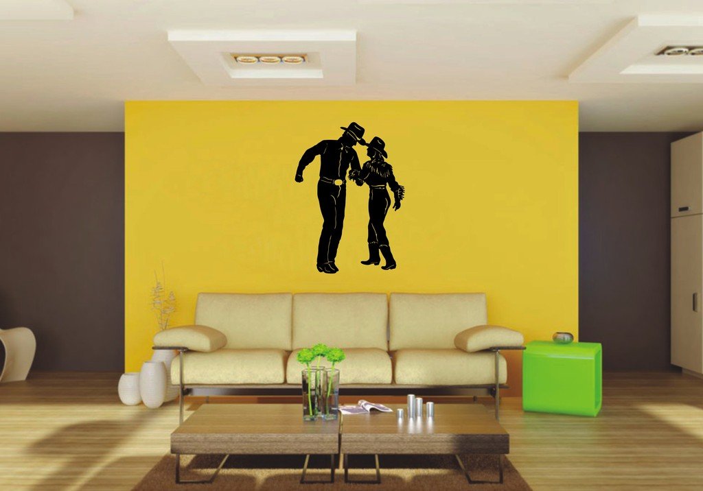 Picniva 22x30.34 Square Dance Style 1 Vinyl Wall Decal Silhouette