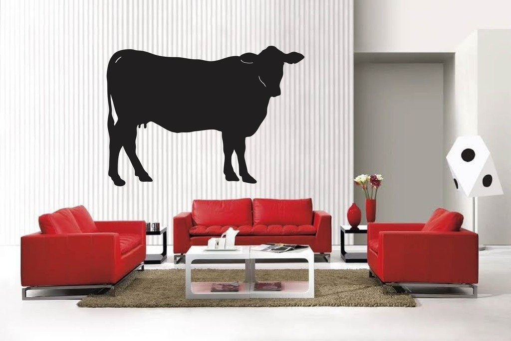 Picniva Matte Black Cow Style 24 Vinyl Wall Decal Farm Ranch Decor Home Art