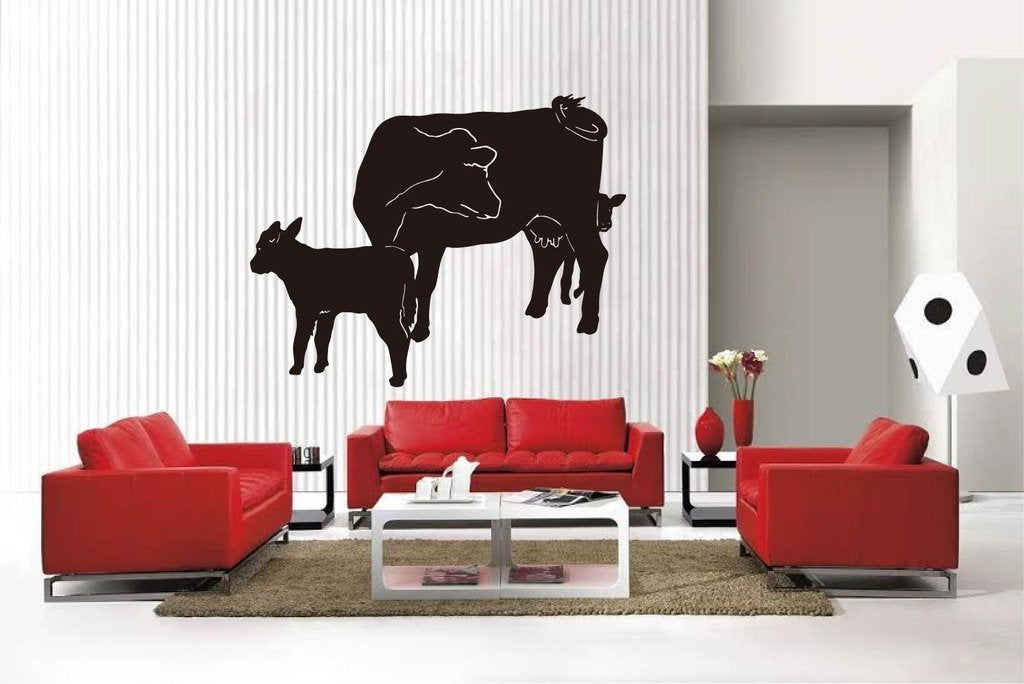 Picniva Matte Black Cow Style 75 Vinyl Wall Decal Farm Ranch Decor BG5170