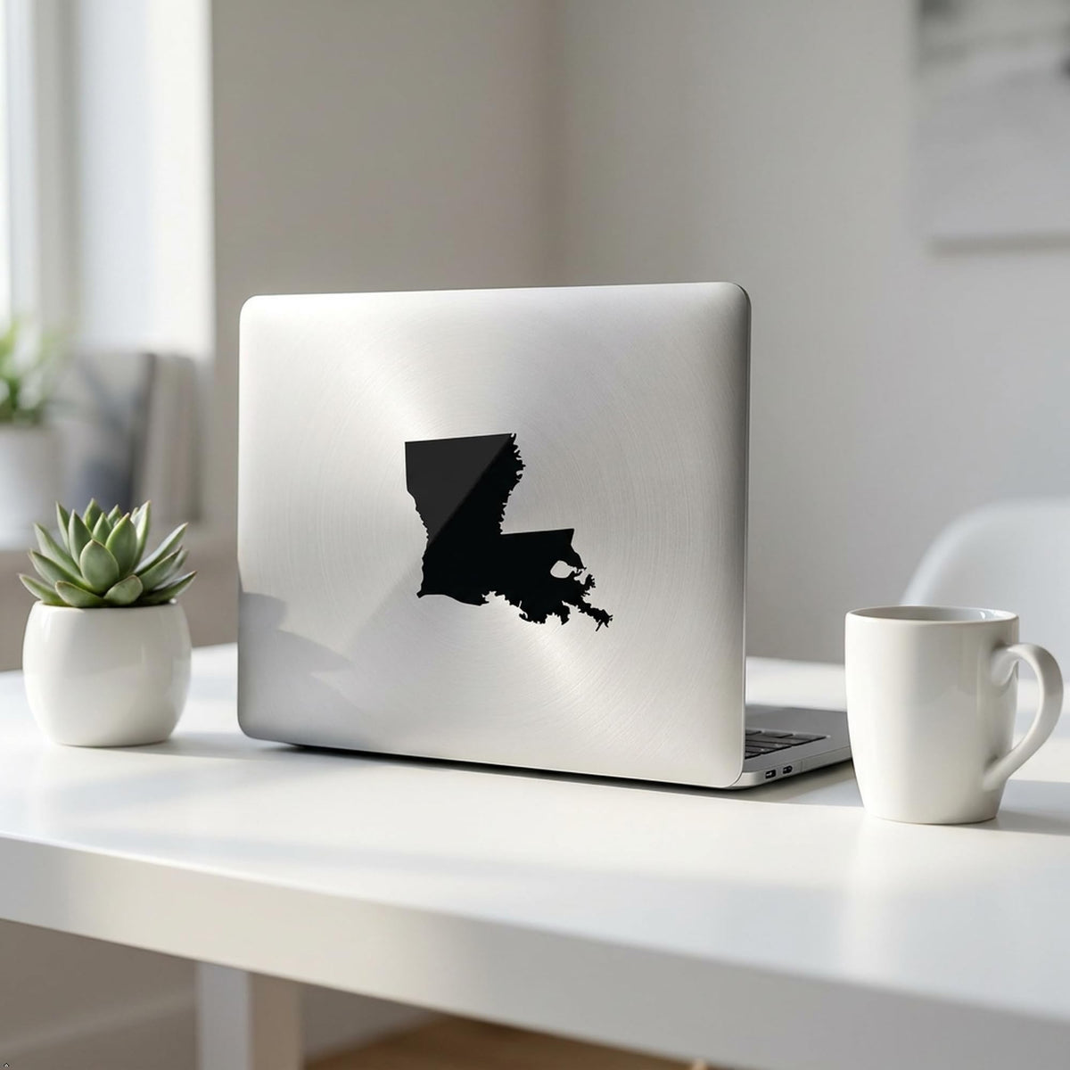Picniva Black Louisiana LA State Map Vinyl Decal for Car Window, 3 in - Color: black - Size: 3 inches