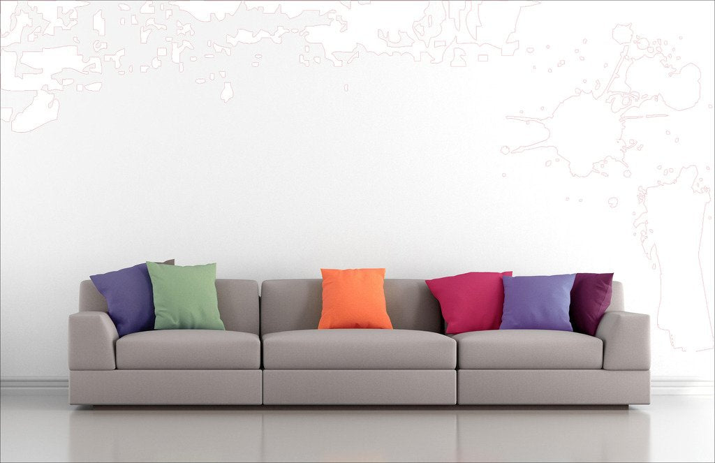 Picniva Border Paint Streak Wall Decals, White, 10 in Height, DOTPR11A