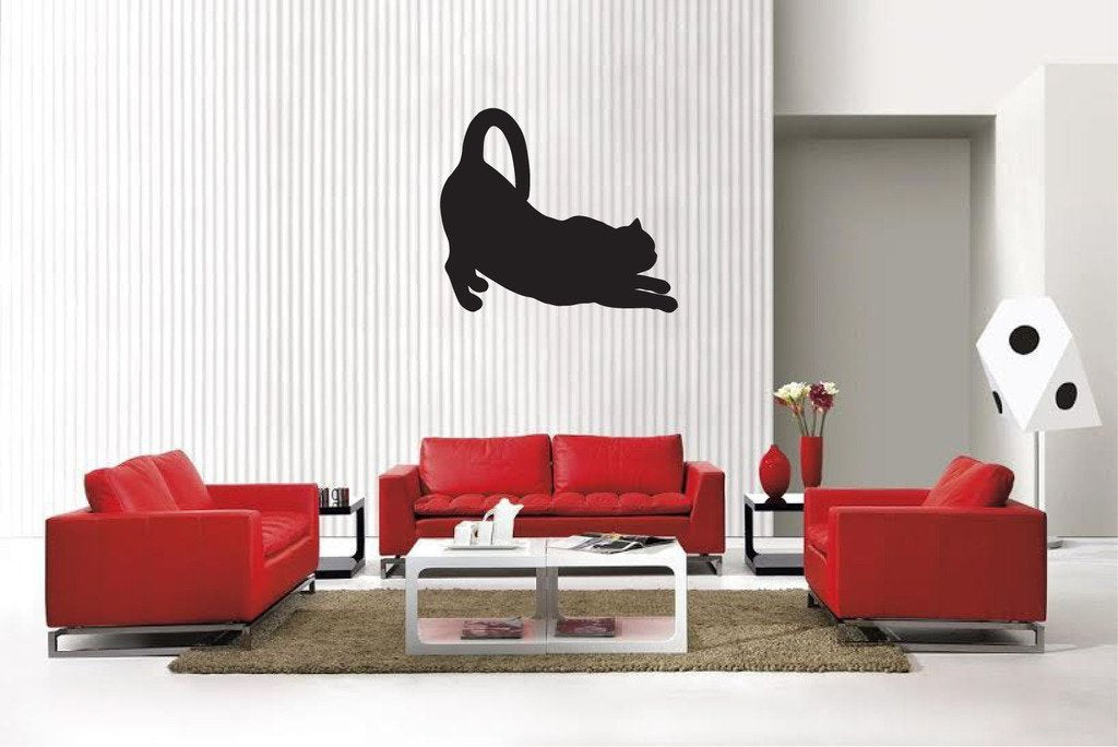 Picniva Matte Black Exotic Shorthair Style 10 Vinyl Wall Decal Feline Decor
