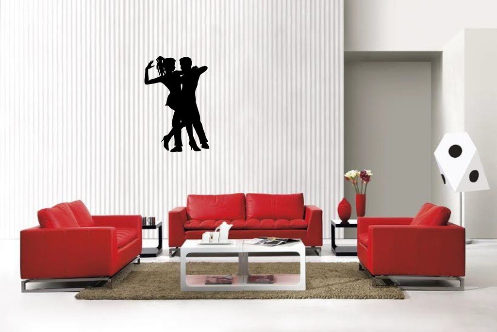 Picniva Matte Black Dancing Style 77 Vinyl Wall Decal Music Dance Decor