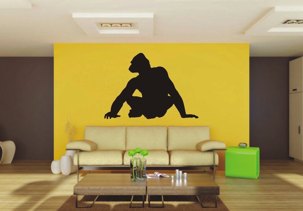 Picniva Gorilla Sty12 Vinyl Wall Decal, Approx 22 x 15.53 in, Removable