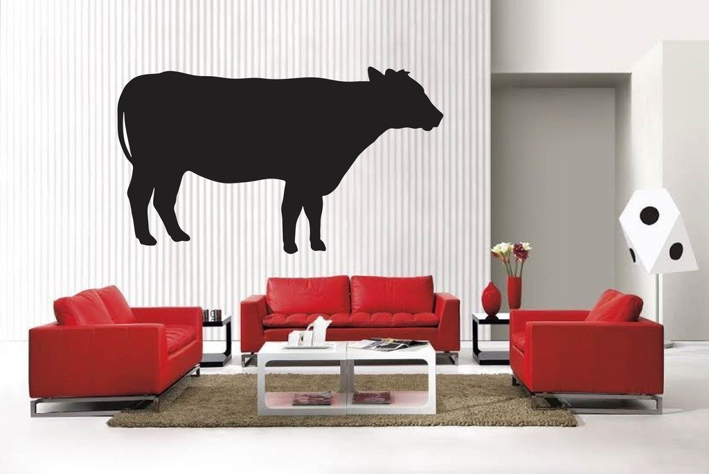 Picniva Matte Black Cow Style 96 Vinyl Wall Decal Farm Ranch Decor BG5544