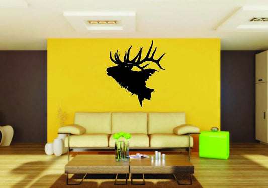 Picniva Elk Head Style 2 Removable Vinyl Wall Decal