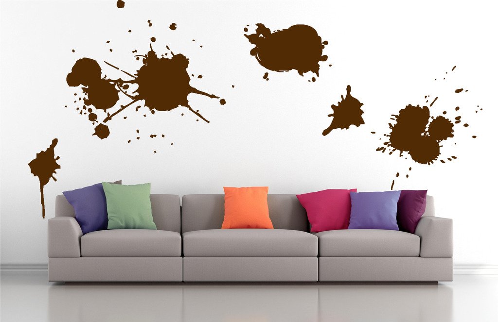Picniva Blots Drips Wall Decals, Brown, 10 in Height, DOTPR09A