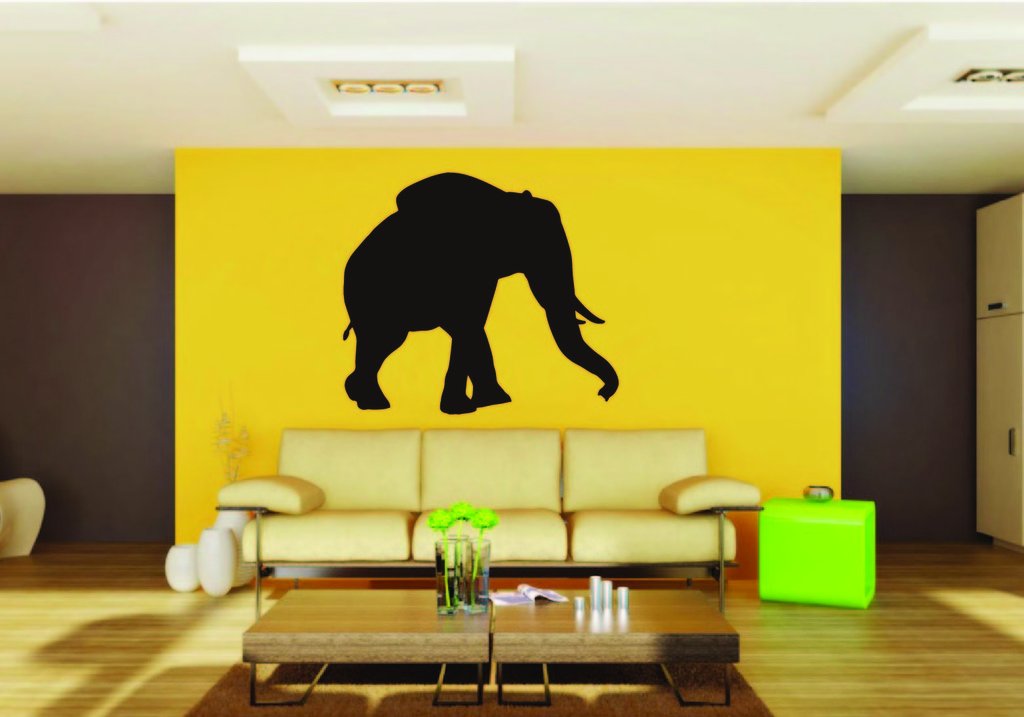 Picniva Elephant Sty2 Vinyl Wall Decal, Approx 22 x 19.8 in, Removable