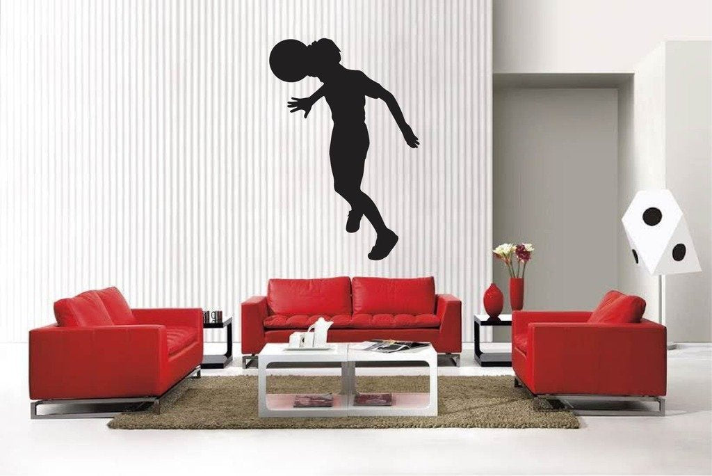 Picniva Matte Black Soccer Boy Style 18a Vinyl Wall Decal Sports Decor