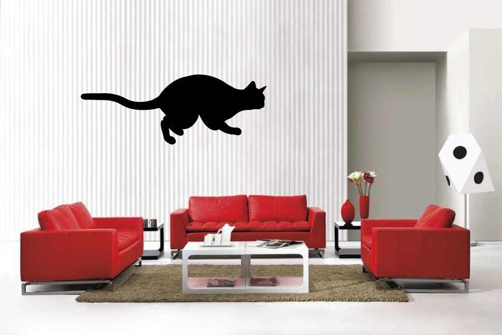 Picniva Matte Black cat Style 24a Vinyl Wall Decal Pet Animal Decor