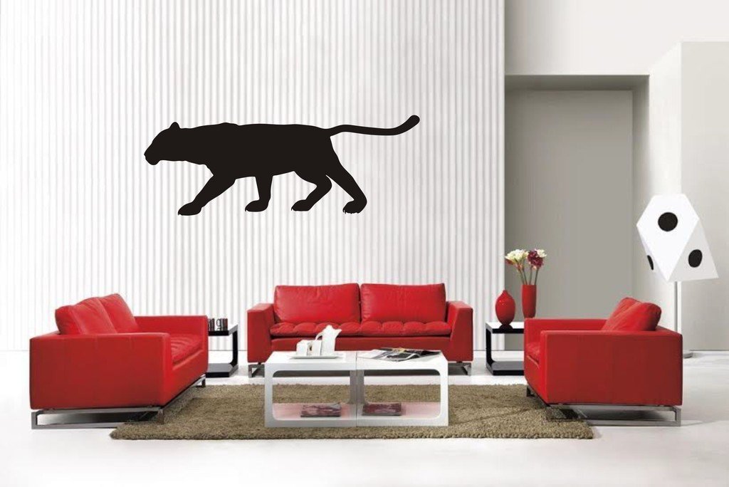 Picniva Panther Style 9 Vinyl Wall Decal, Matte Black, 22 x 8.01 in