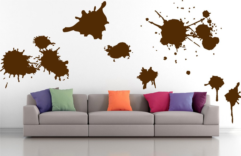 Picniva Mixed Splatters Wall Decals, Brown, 10 in Height, DOTPR06A