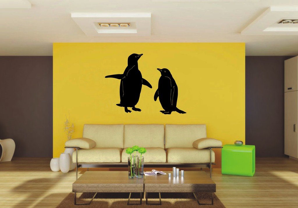 Picniva Penguin Sty1 Vinyl Wall Decal, Approx 22 x 16.42 in, Removable