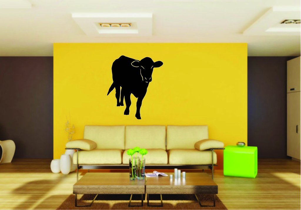 Picniva Cow Sty30 Vinyl Wall Decal, Approx 22 x 13.97 in, Removable