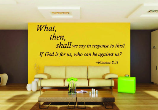 Picniva Romans 8:31 Scripture Removable Vinyl Wall Decal