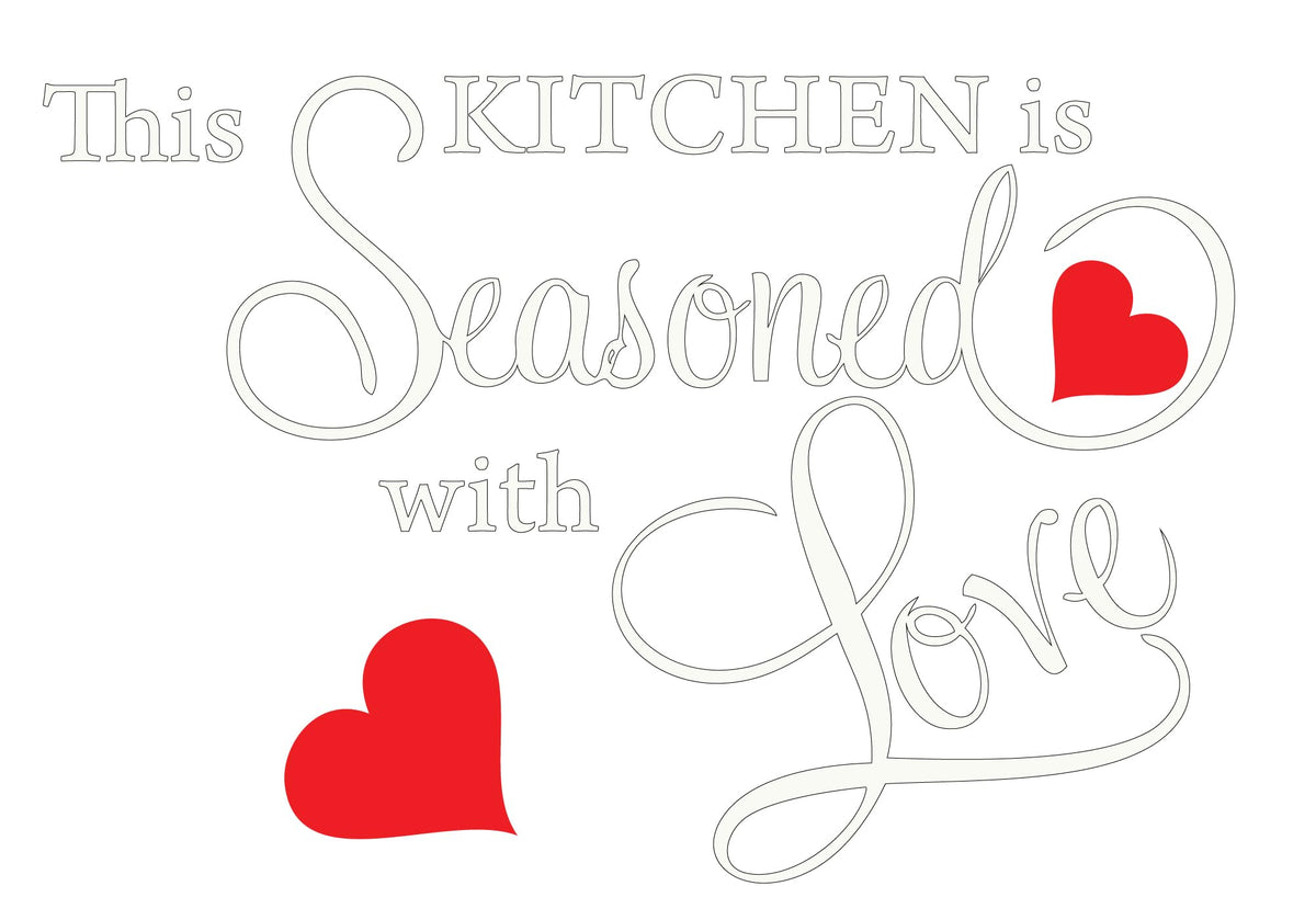 Picniva This Kitchen Is Seasoned With Love Decal, Matte White, 15 x 22 in