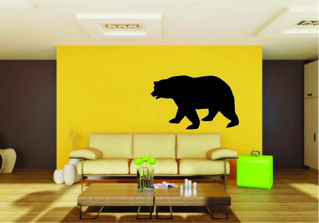 Picniva Bear Sty21 Vinyl Wall Decal, Approx 22 x 13.67 in, Removable