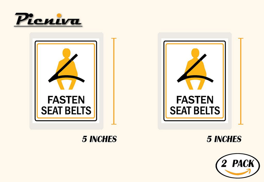 Picniva Fasten Seatbelts Notice Stickers