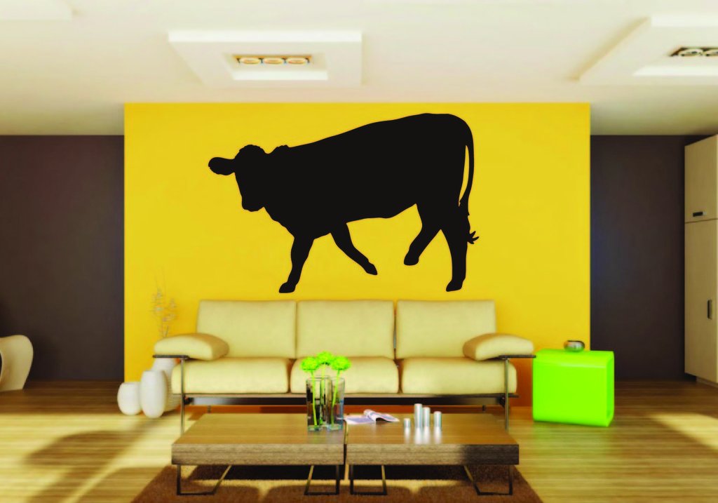 Picniva Cow Sty43 Vinyl Wall Decal, Approx 22 x 15.4 in, Removable