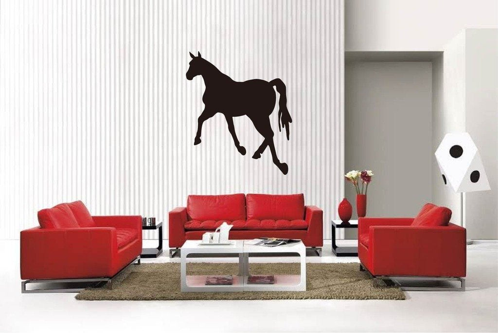 Picniva Matte Black Horse Style 34a Vinyl Wall Decal Equestrian Ranch Decor