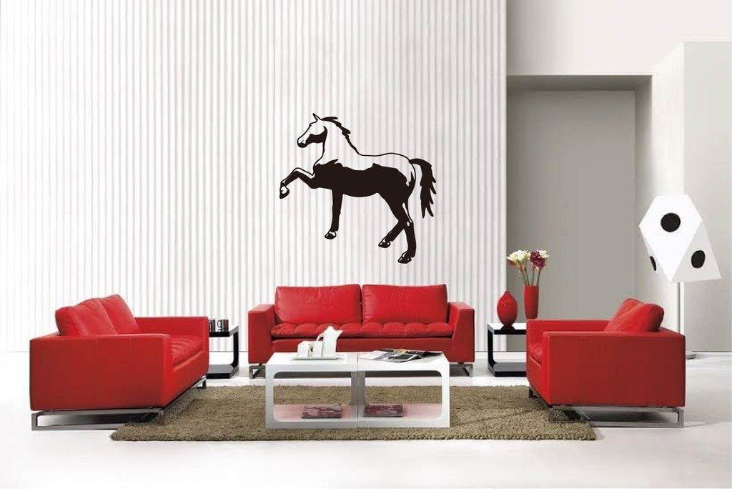 Picniva Matte Black Horse Style 44 Vinyl Wall Decal Equestrian Ranch Decor