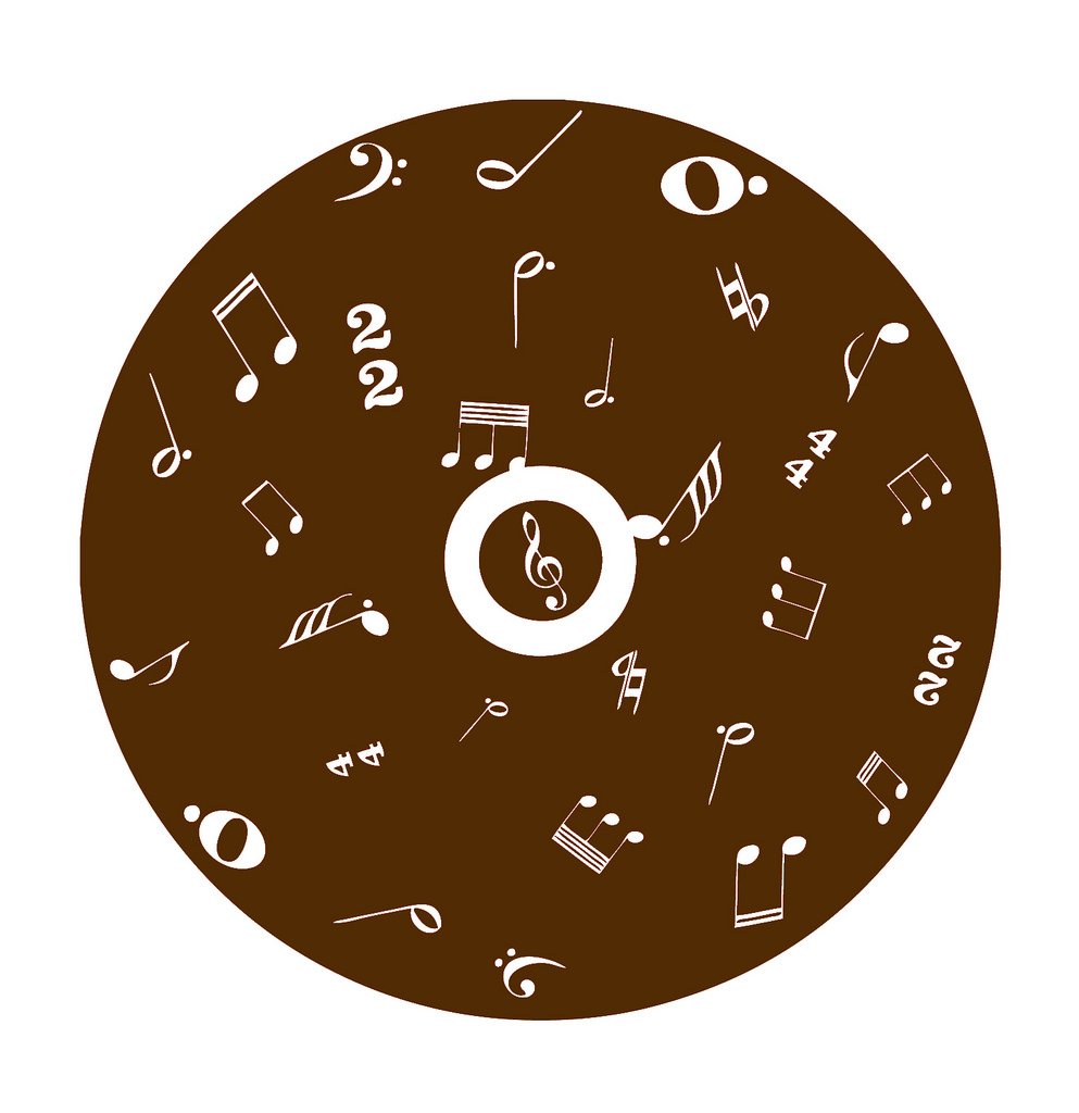 Picniva Filled CD Music Symbols Wall Decal for Musicians
