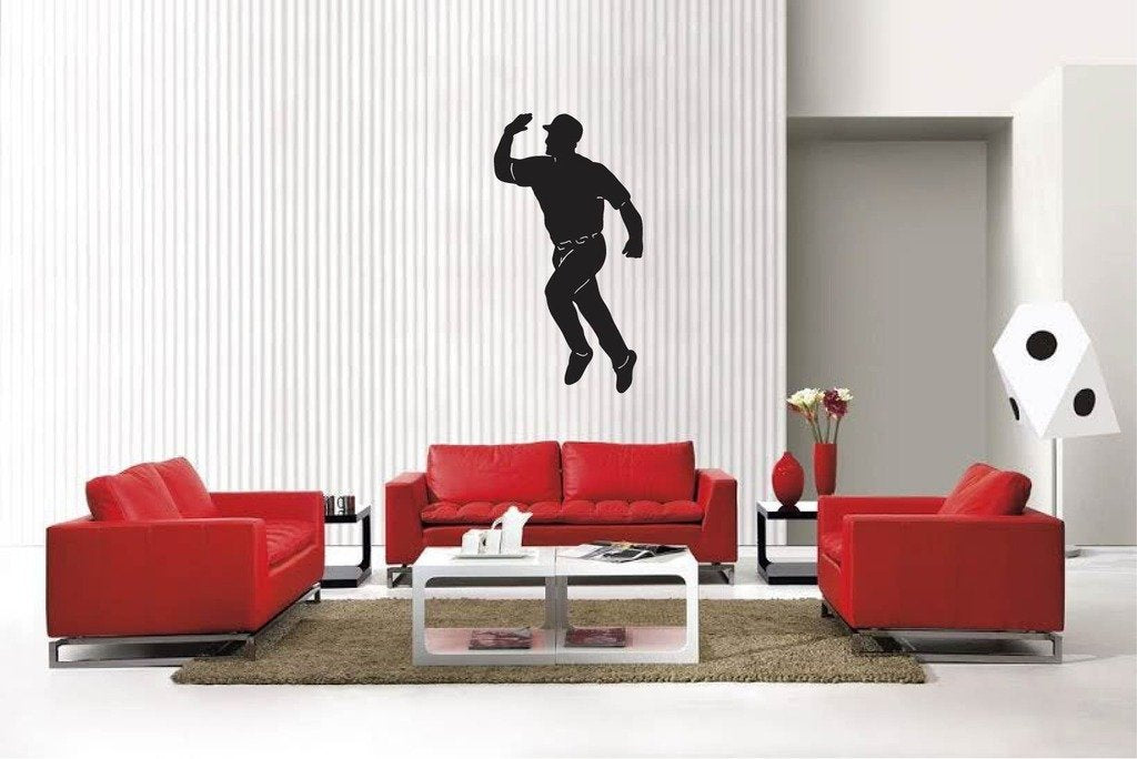 Picniva Matte Black Baseball Style 7 Vinyl Wall Decal Sports Decor