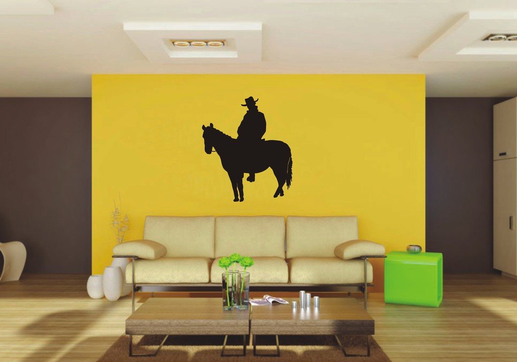 Picniva Horse Rider Sty5 Vinyl Wall Decal, Approx 22 x 25.62 in, Removable