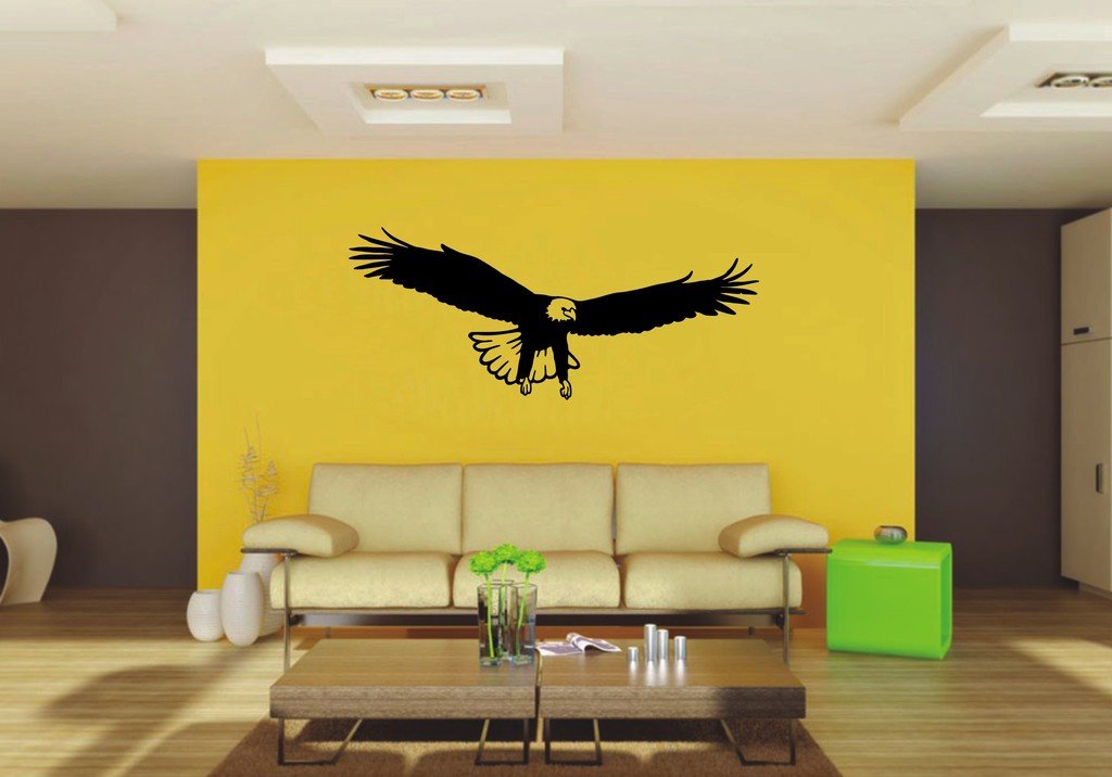 Picniva Eagle Sty11 Vinyl Wall Decal, Approx 22 x 9.26 in, Waterproof
