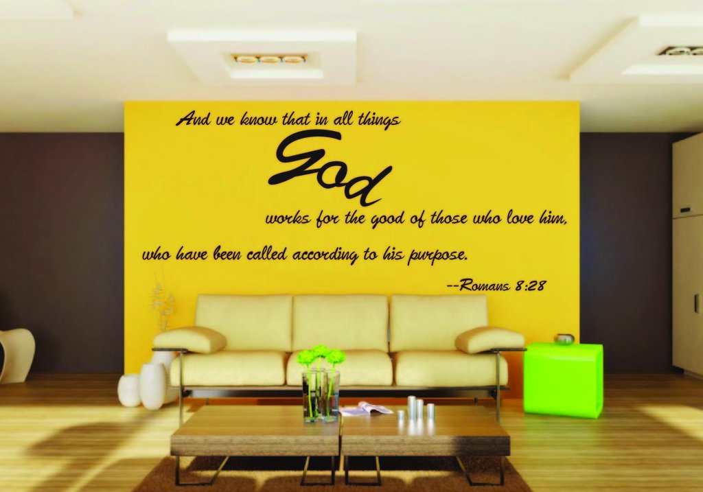 Picniva Romans 8:28 Scripture Removable Vinyl Wall Decal