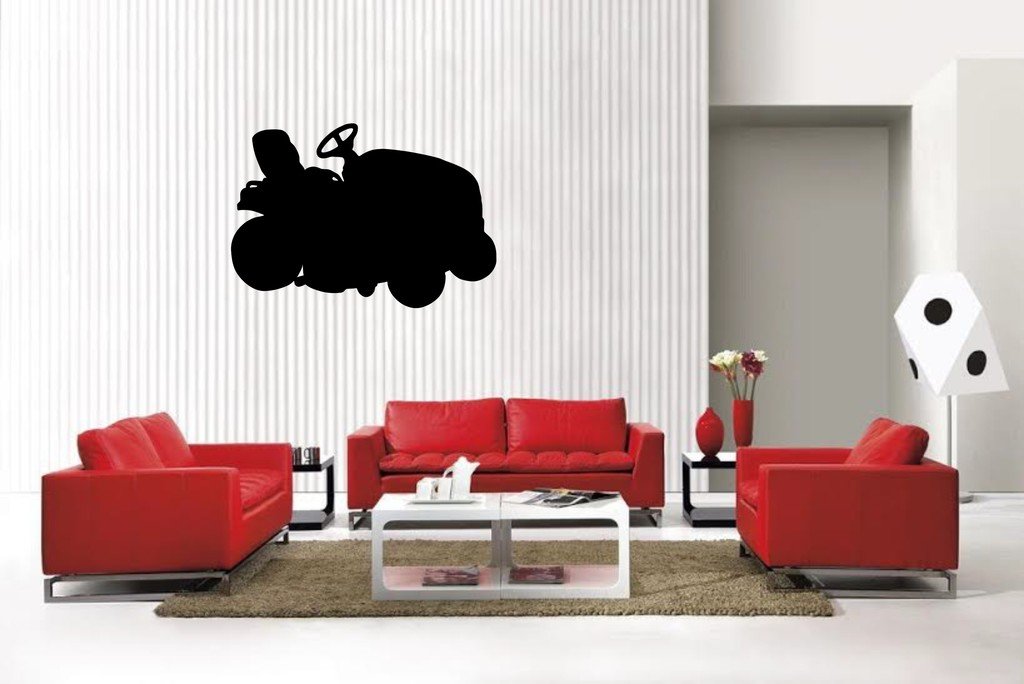 Picniva Lawn Mower Sty1a Vinyl Car Window Decal, Approx 5 in
