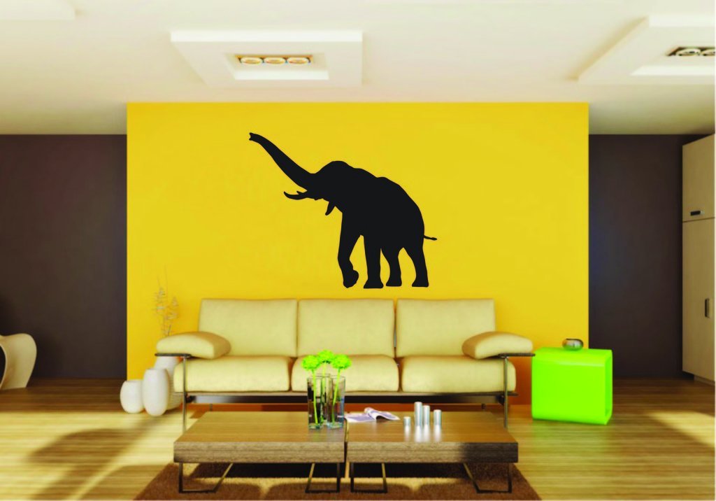 Picniva Elephant Sty14 Vinyl Wall Decal, Approx 22 x 18.17 in, Removable