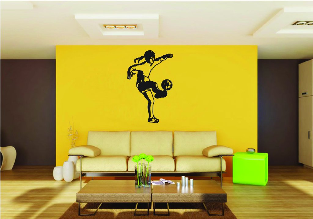 Picniva Soccer Girl Style 51 Removable Vinyl Wall Decal