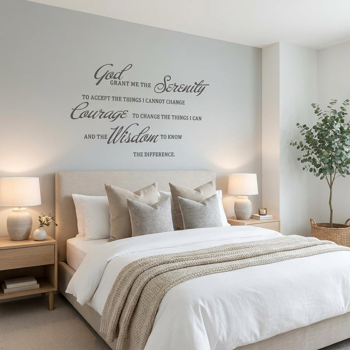 Picniva Serenity Prayer Vinyl Lettering Wall Decal, Black, 15 x 22 inches