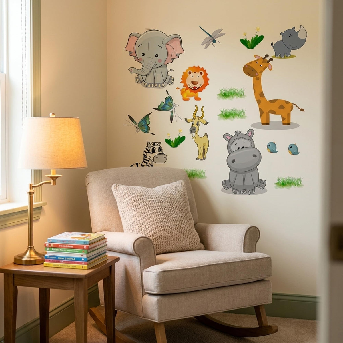 Picniva Safari Animal Wall Decals Removable Nursery Decor Kids Stickers
