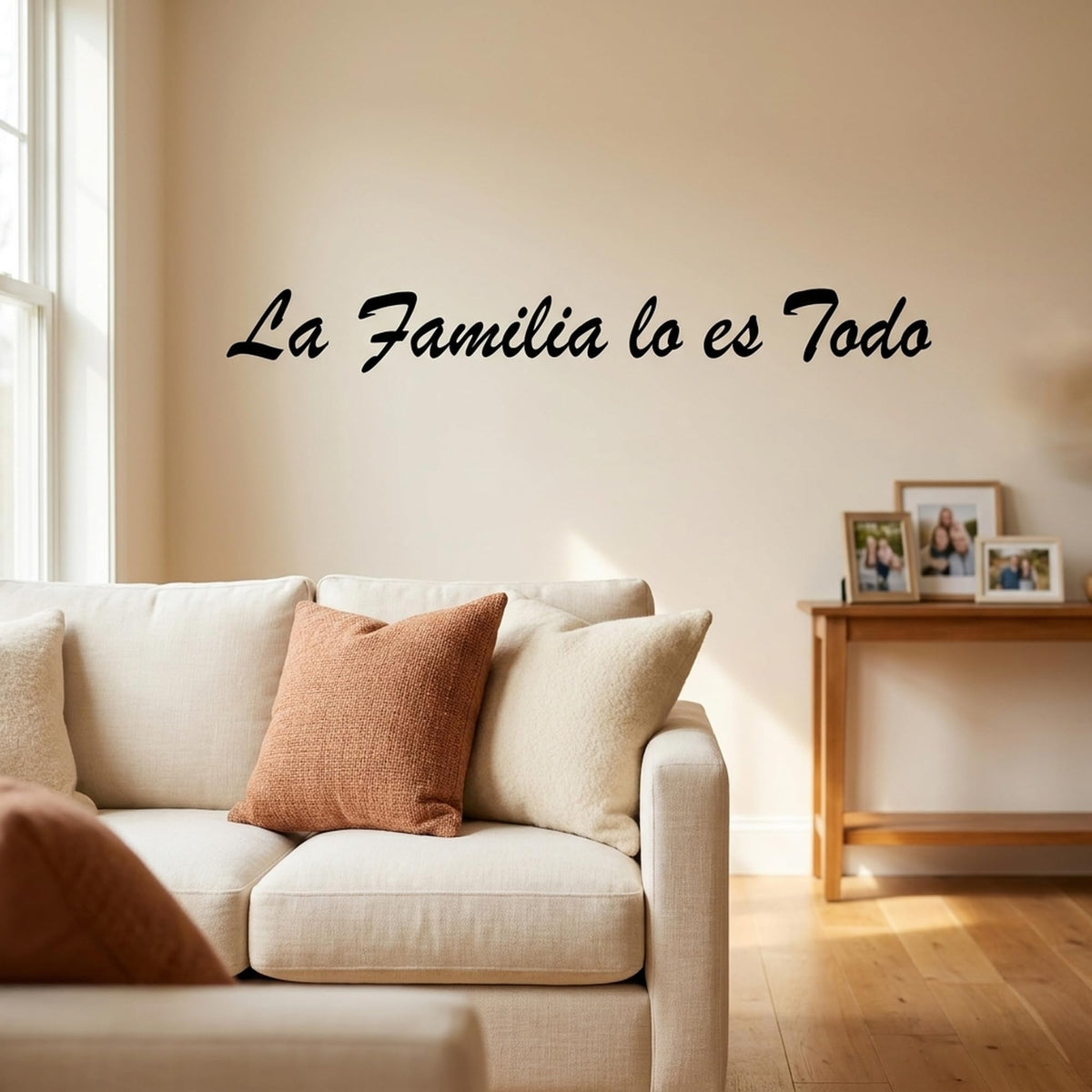 Picniva Matte Family is Everything Spanish Vinyl Wall Decal Love (Black, 35''Width)