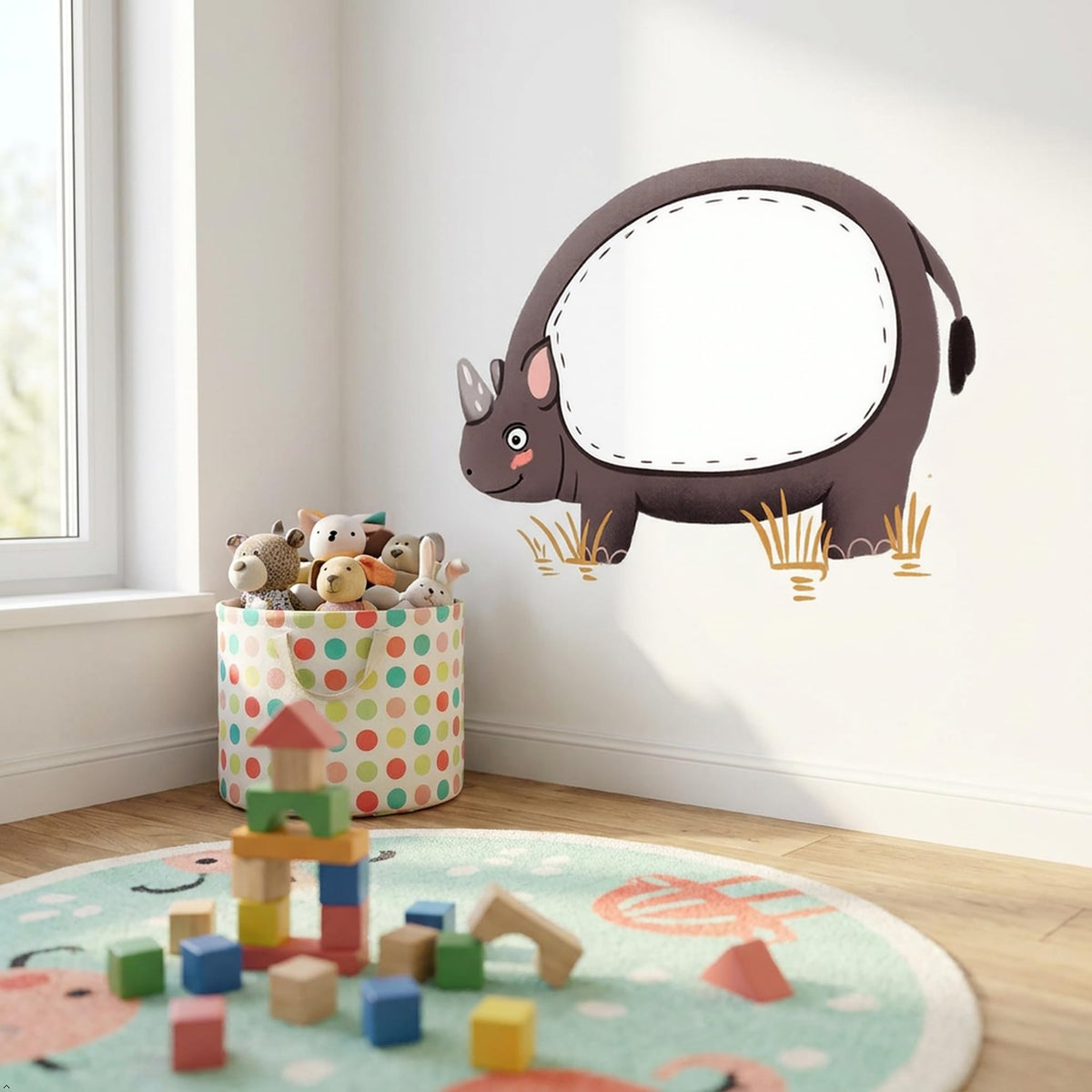 Picniva 22" Rhino Wall Decal - Safari Animal Nursery Decor