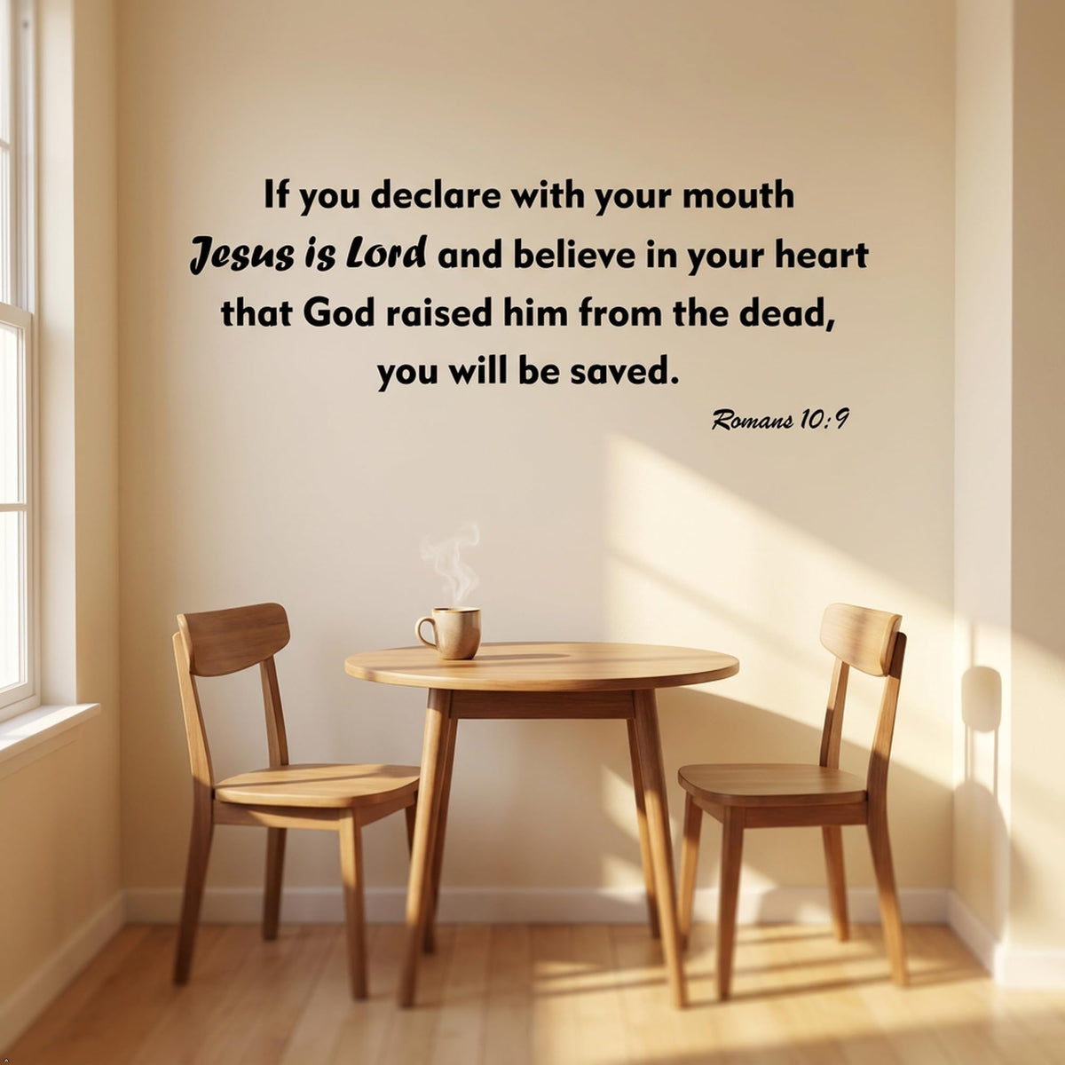 Picniva If You Declare with Your Mouth Jesus Vinyl Wall Decal (Black, 40''Width)