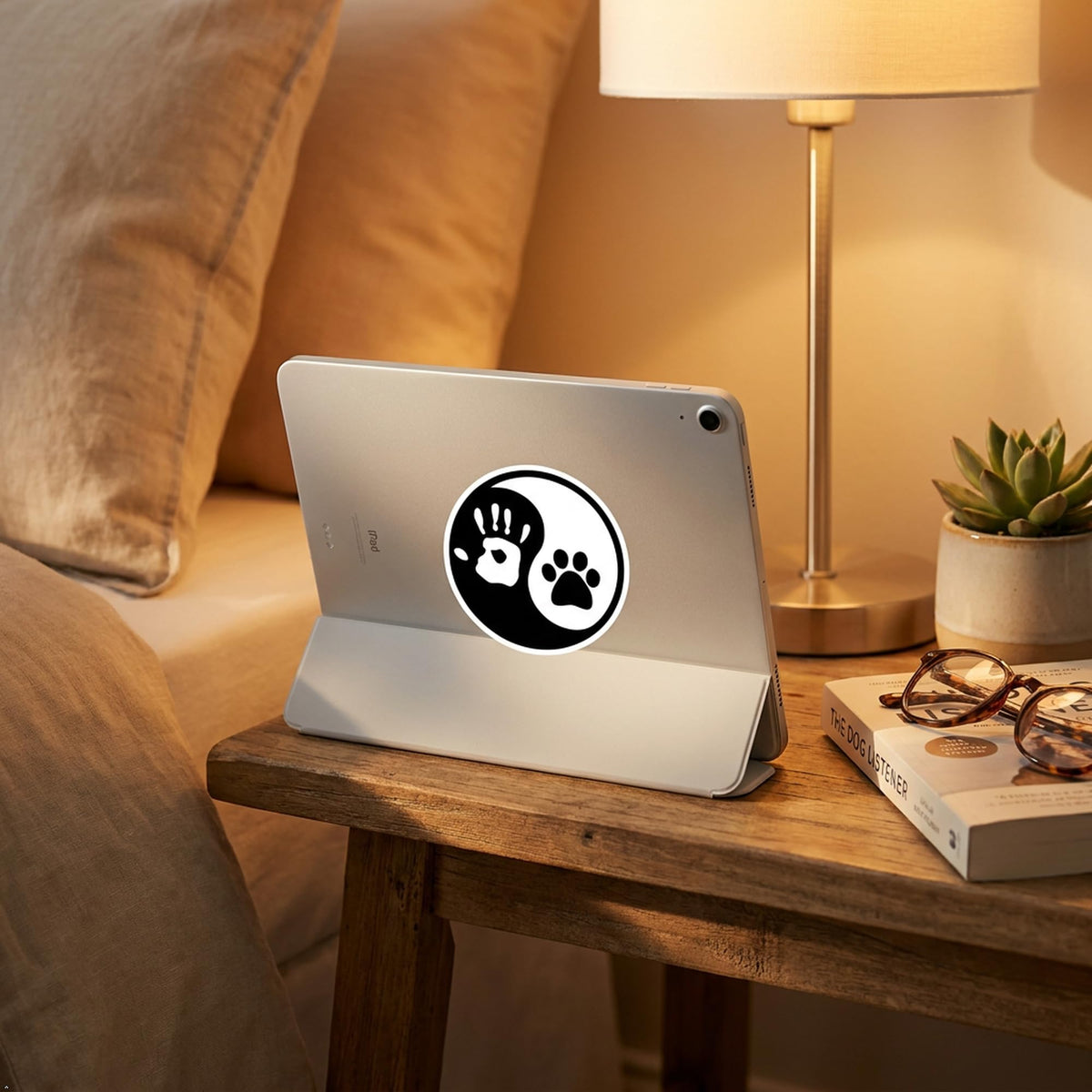 Decaltor Yin Yang Hand Dog Paw Laptop Decal, 5 in
