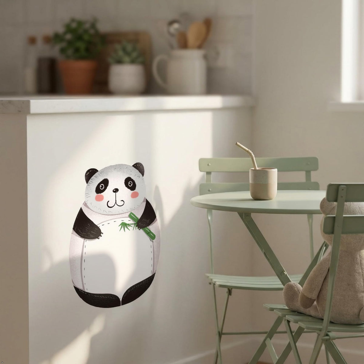 Picniva 22" Panda Wall Decal Peel and Stick Baby Nursery Decor