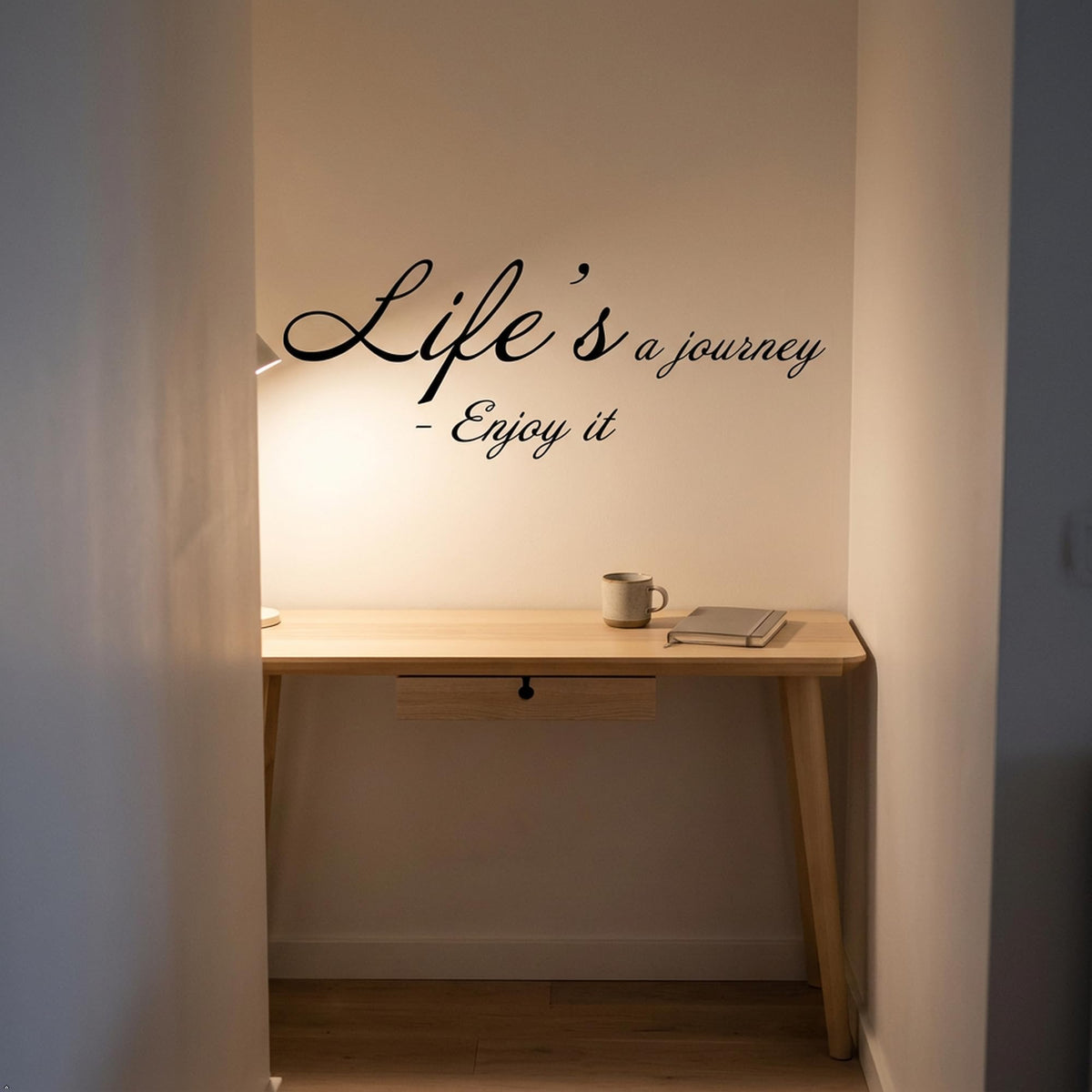 Picniva Life's a Journey - Enjoy it Removable Vinyl Wall Decal (Black, 35''Width)