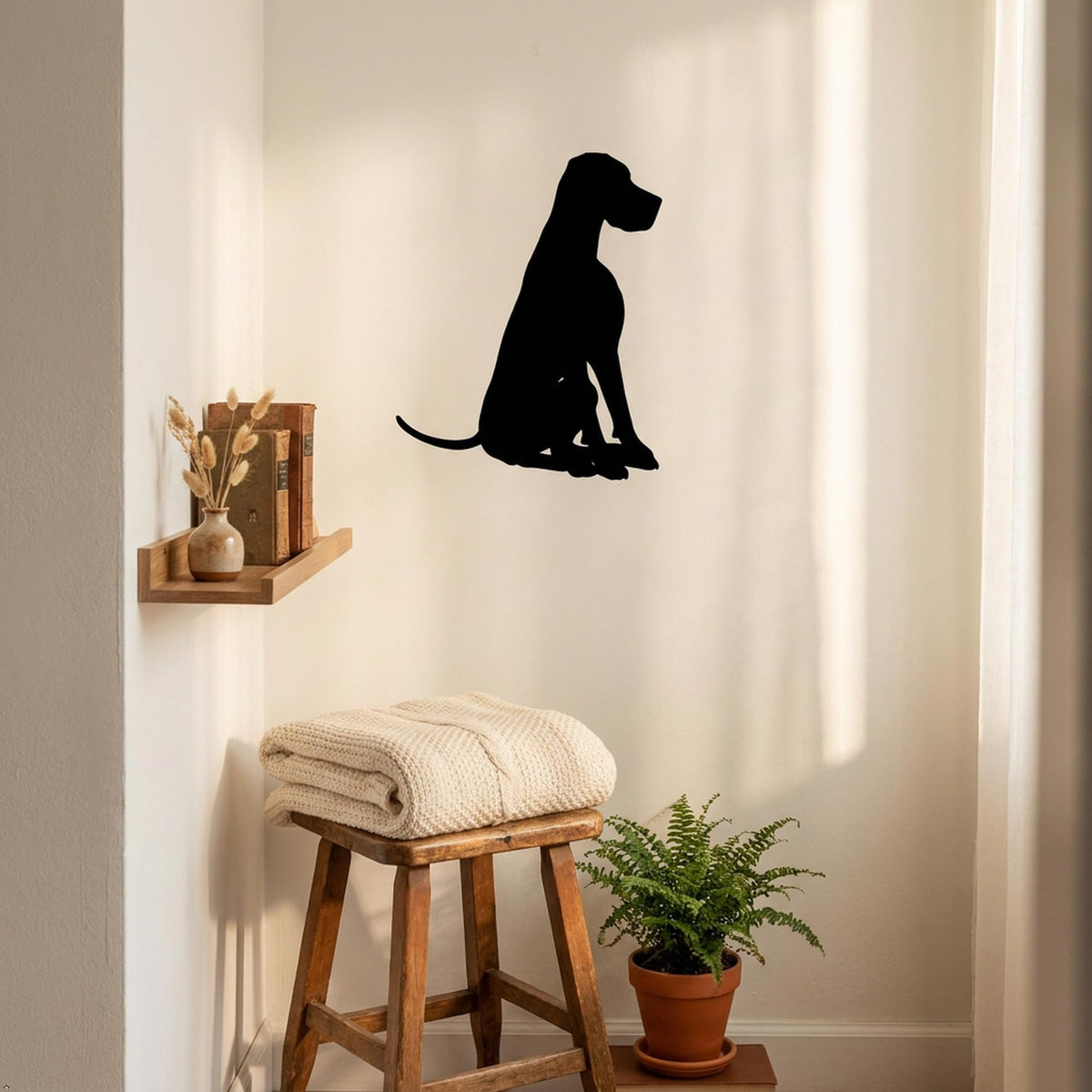 Picniva Great Dane Style 8A Removable Vinyl Wall Decal (Black, 10''Width)